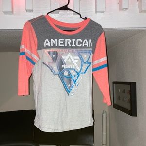 American fighter 3 quarter sleeve top